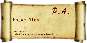 Pajor Alex névjegykártya